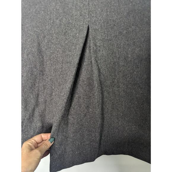 Liz Claiborne Gray Cropped Wool Blend Jacket Toggle Wood Buttons Swing Large - Picture 4 of 9